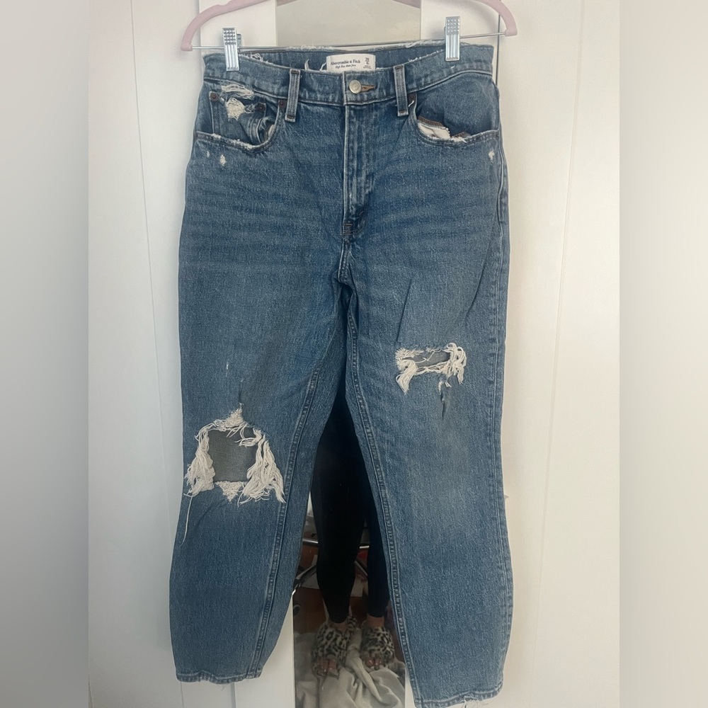 Abercrombie Distressed High-Rise Jeans
